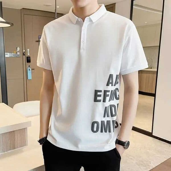 Mens Collared T-shirt Alphabet Plain Black White Aesthetic Top Cheap Clothes XL Vintage Wholesale Kpop Cool Male Polo Shirts X250620