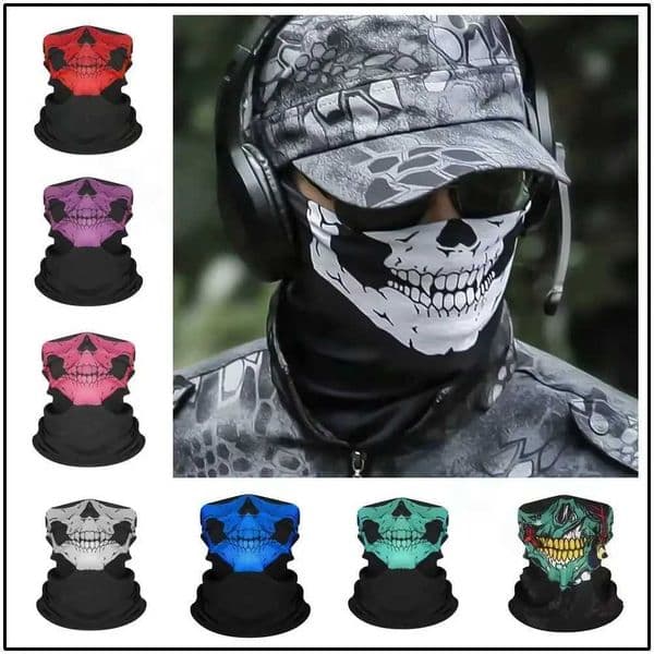 NEW Cycling Outdoor Skull Seamless Balaclava Magic Scarf New Men Women Sun Protection Bandana Neck Gaiters Riding Camping Scarf XJ250620