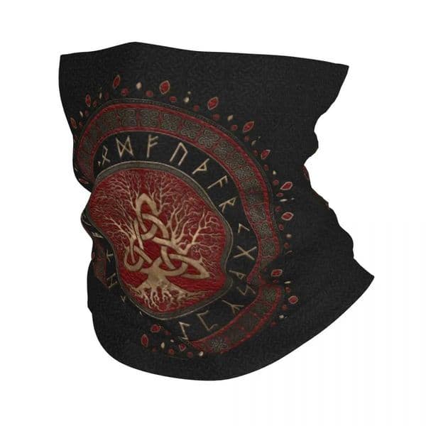 Tree Of Life With Triquetra Bandana Neck Gaiter for Hiking Cycling Women Men Wrap Scarf Viking Norse Yggdrasil Headband Warmer XJ250620