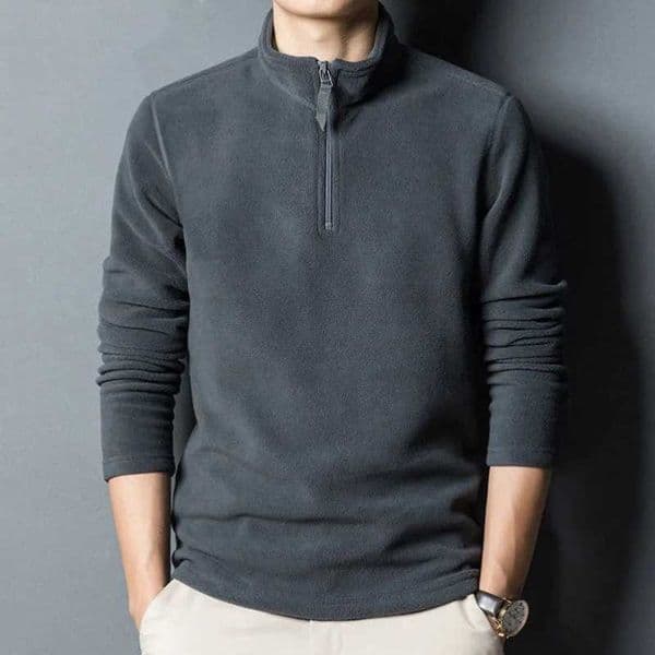 MRMT 2025 Mens Turtleneck Fleece Jacket Solid Color Half Turtleneck Sweater Fleece Pullover Warm Stand Collar Men Sweatshirts XJ250621