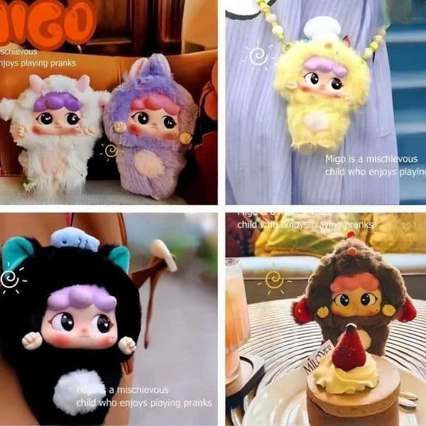 New Authentic Blind Box Baby Three Migo Is A Mischievous Series Kawaii Vinyl Doll Fashion Collectible Toy Mysterious Box Christmas X250621