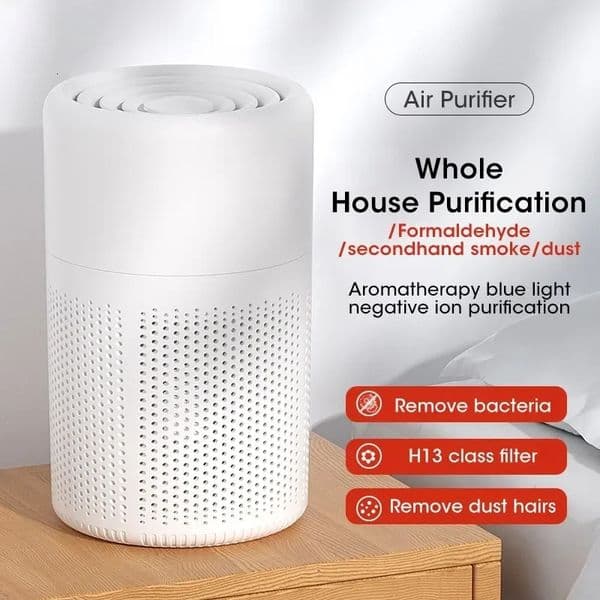 Mini Desktop Air Purifier HEPA Filtered Air Purified Air with Fragrance Negative Ion Purifier Air Cleaner HEPA Filter 250617