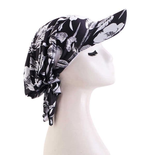 Printed Brimmed Headscarf Hat Outdoor Sunshade Turban Hat Muslim Ethnic Cloth Hat Duckbill Cap 250615