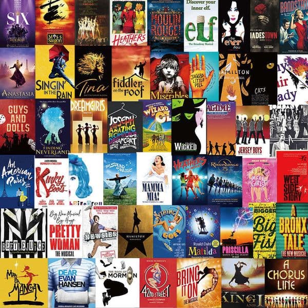 52 Broadway Musical Posters Graffiti Decoration Guitar Suitcase Waterproof Stickers