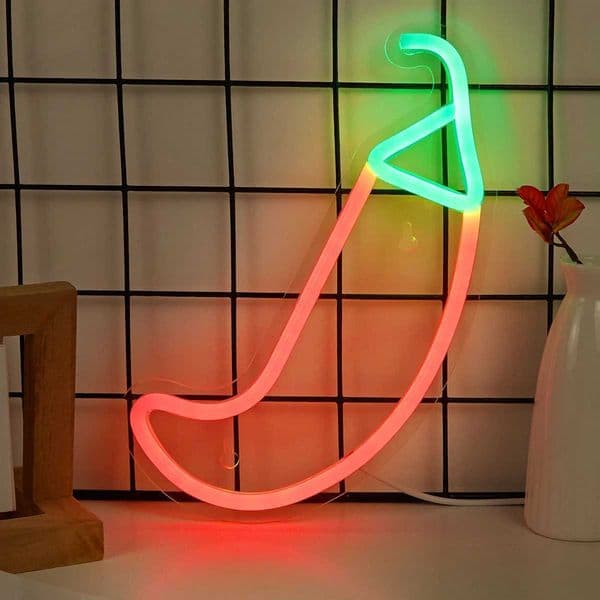 Chi-buy LED Neon Chilli Plant USB Powered Neon Signs Night Light 3D Wall Art Game Room Bedroom Living Room Decor Lamp Signs X250623