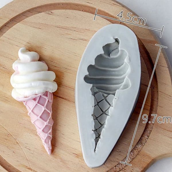 Ice cream cone chocolate fondant silicone mold rens birthday cake decorative ornaments plug-in 250623