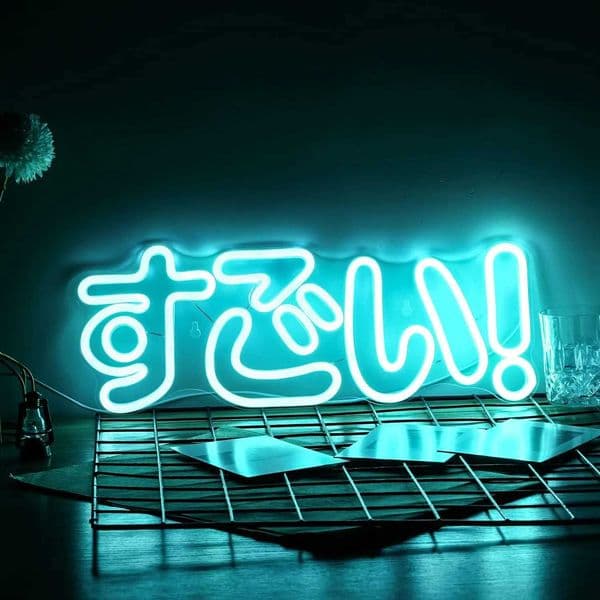Terrific Neon Sign LED Japanese Neon Sign Ice Blue for Wall Decoration Neon Wall Decor Party Room Club Birthday Halloween Gift X250623