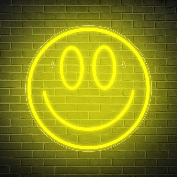 Smiling Face Neon LED Neon Wall Decoration Smiling Face Luminous Sign USB Powered Yellow Neon Sign Bedroom Wedding Decoration X250623