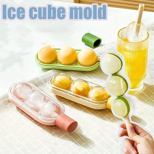Ice Cream Mold with Straw Creative Ice Cube Molds Easy Release DIY Ice Popsicle Cube Maker Mould Home Kitchen Ice Box 250623BJ