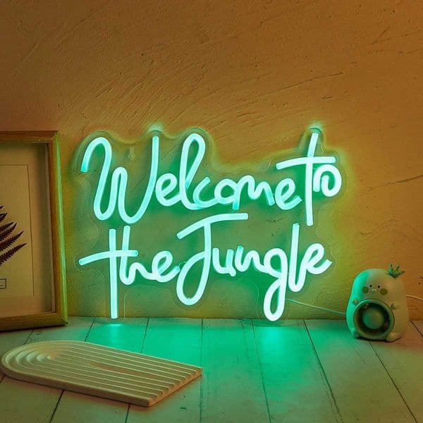 Chi-buy LED Neon Welcome to Jungle USB Powered Neon Signs Night Light Wall Art Game Room Bedroom Living Room Decor Lamp Signs X250623