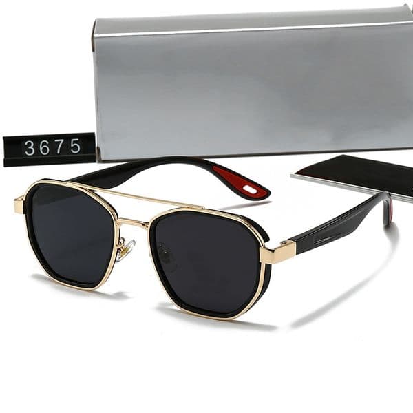 3675piece fashion sunglasses glasses sunglasses designer mens ladies brown case black metal frame dark lens Q260608