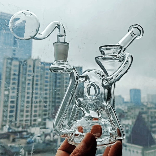 Glass PercolatorBubble Recycler Oil Rigs With 14mm joint
