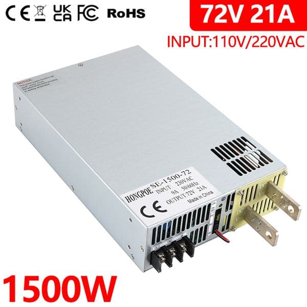 HONGPOE 1500W 72V High Power 0-72V Adjustable Power Supply 72VDC AC-DC 0-5V Analog Signal Control Driver Transformer72V 20A 110VAC/220VAC Input