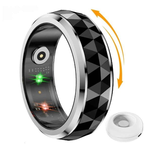 2024 R11 Smart Ring, Fidget Spinner Anxiety Relieve Ring with Charging Case for Men, Health Sleep Monitor, 5ATM Waterproof
