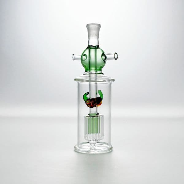 4.3inch Mini 2-Hose Glass Hookah Portable Shisha Water Pipe for Two with 10mm Bowl Dual-Player Smoking Kit for Friends Sharing