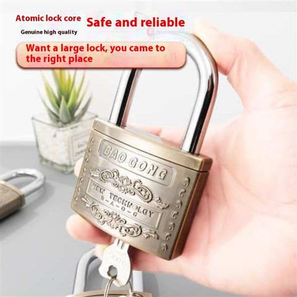 6 Key Extra Padlock Waterproof Rustproof Zinc Large Copper Core Anti-Pry Door Lock Alloy Frostproof