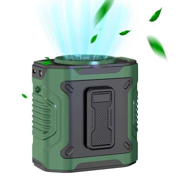 4000mAh Waist Clip Fan Rechargeable Personal Wearable Belt Clip Fan Portable Powerbank Flashlight Fan for Outdoor Camping Hiking M250626
