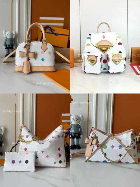 Totes designer bags leather takashi murakami handbag baguette canvas women colorful fashion composite lady beach clutch tote woman bag purse wallets10101010