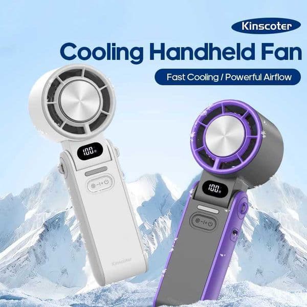 KINSCOTER Outdoor Foldable Portable Handheld Fan Mini Cooling Rechargeable 3600mAh 100-level Free Control High Speed Turbo Fan T250626