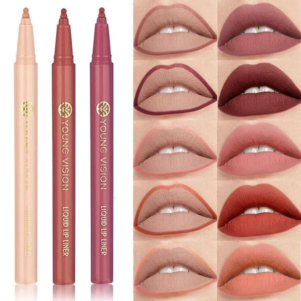 Sponge Gourd Head Liquid Lip Liner Long Lasting Lip Stain Quick Drying Smudge Proof Natural Lipstick Pen Matte Lip Makeup Tool 250625