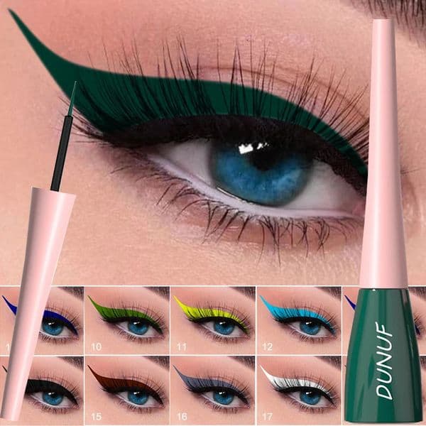 Matte Dark Green Liquid Eyeliner Pencil Waterproof Makeup Colorful Liquid Eye Liner Ultra-thin Long-Lasting Quick-Dry Eye Liner 250625