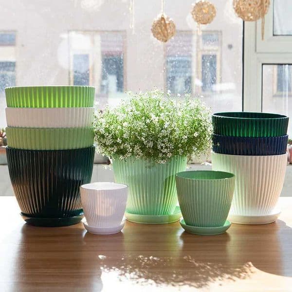 Flower Pot Round Planters Succulents Plant Pot with Tray Office Desktop Balcony Home Garden Decoration Outdoor Potted 5 Sizes X250627
