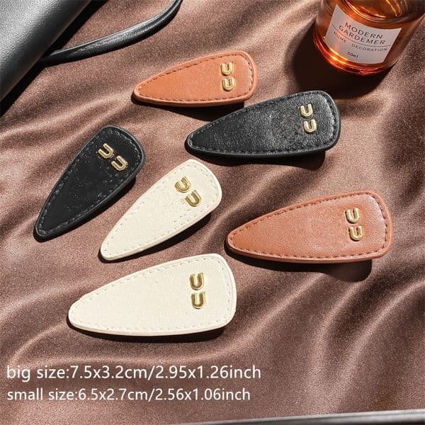 luxury Hairclip designer hairclips barrettes 2025 New PU Leather women girls top grade Black hair clips hair pins hairpin headbands crab jewelry accessories