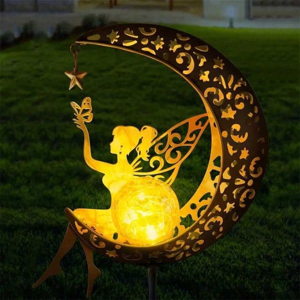 Garden Solar Light Outdoor Decorative Moon Fairy Glass Globe Angel Decor Waterproof Solar Lamp for Pathway Lawn Patio Courtyard X250627
