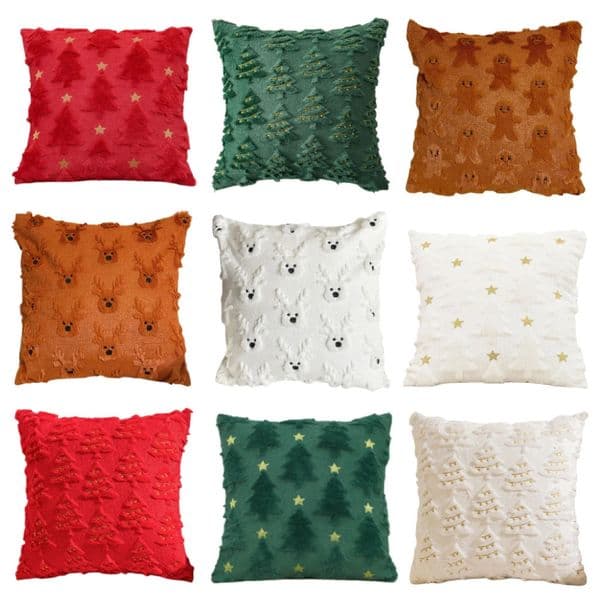 Christmas Tree Decorative Throw Pillow Covers Soft Plush Cases for Couch Sofa Bed Room Pillowcase Home Decor 45x45cm 250626