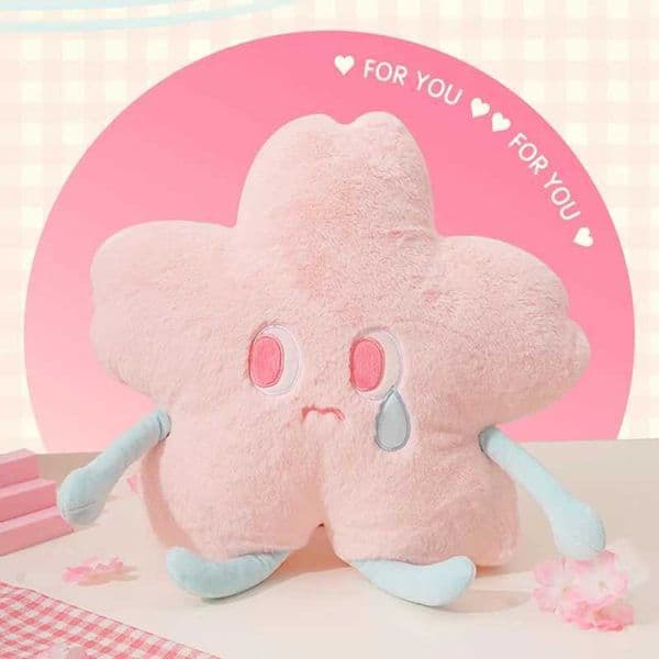 Kawaii Plush Sakura Flower Pillow Stuffed Soft Pink Cherry Blossom Throw Pillow Cushion Home Sofa Decoration Pillow Y250626