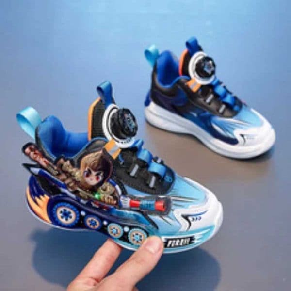 2025 new cartoon Black Goku rotary button childrens shoes kids sneakers boys shoes W250627