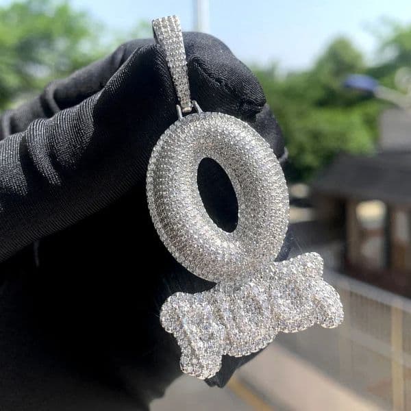 2025 HipHop CZ Letter O Block Pendant Necklace Gold Color Iced Out Bling Cubic Zirconia Micro Pave Charm Men Women Jewelry 250618
