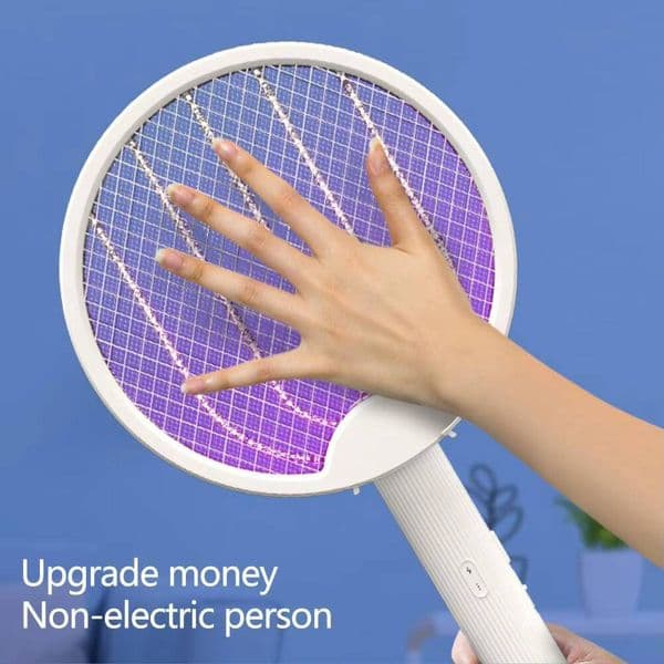 Practical Security Electric Swatter 2-in-1 USB Rechargeable Mosquito Insect Racket Fly Trap