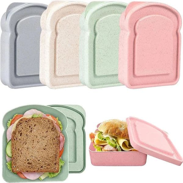 Sand Containers Lunch Box Toast Storage Box With Lid Portable Food Storage Case Reusable Microwave Lunch Box Sand Case 250628
