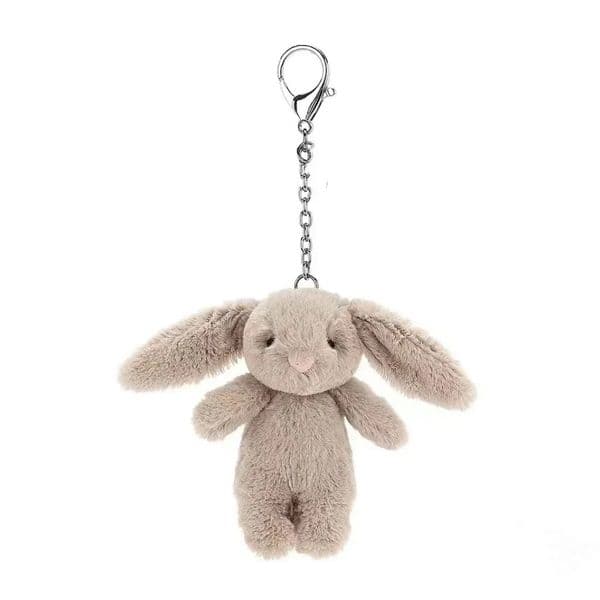 Stuffed Animals Cute Cartoon Rabbit Keychain Love Pompom Trinket Toy Girl Bag Car Keychain Mobile Phone Pendant Jewelry Gift 250701BJ