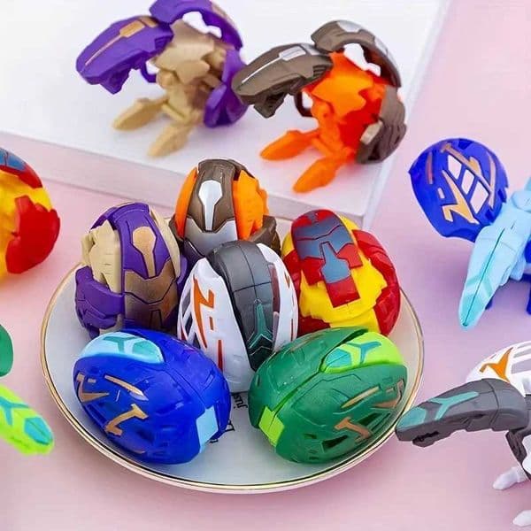 6Pcs Dinosaur Transformer Robot Toy - Color Changing Easter Eggs Holiday Creative Gift Birthday Party Favors - Random Color X250628