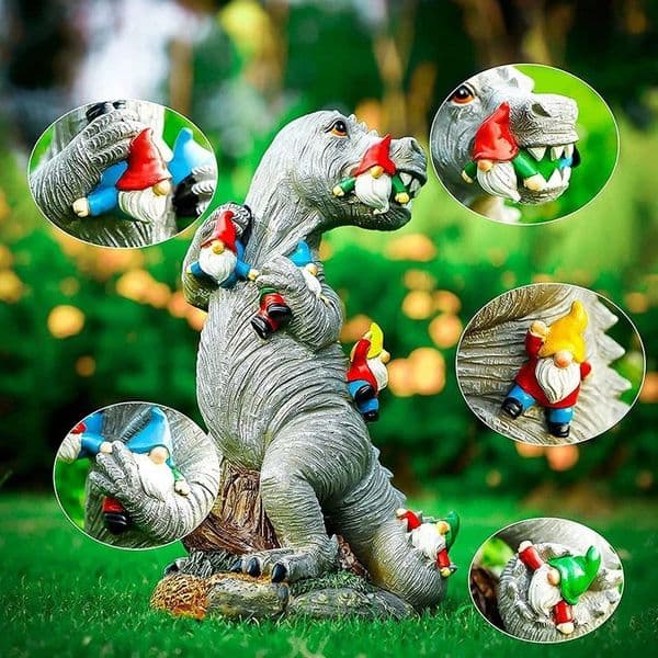 Naughty Cute Dinosaur Garden Eating Dwarf Statues Resin Statues the Art Decoration for Outdoor Home Accessories 250628