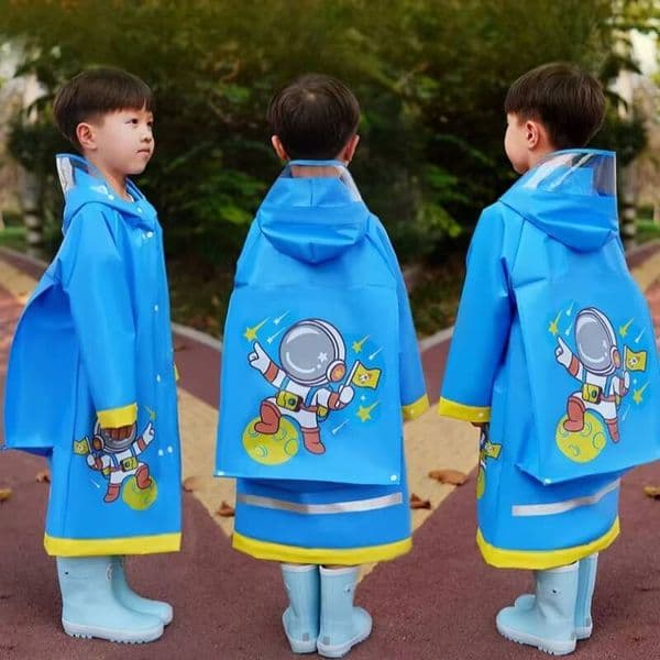 Children's Raincoat Cute Kids Waterproof With Schoolbag Position Poncho EVA Rain Coat Jacket Student RainWear k1