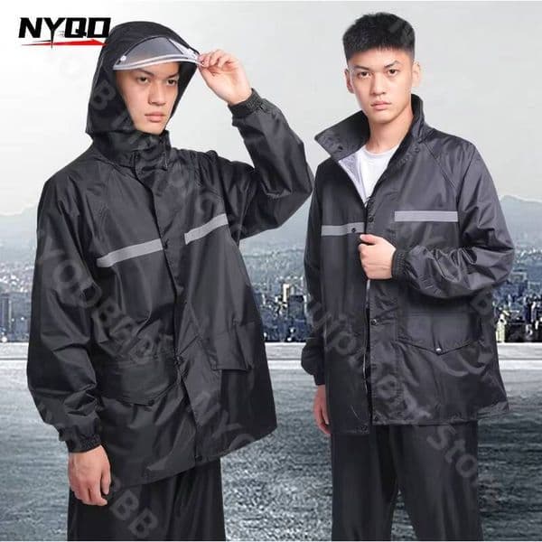 Split Top Bottom Electric Bike Rider Riding Double Pocket Thick and Wear-resistant Raincoat Rain Pants Set