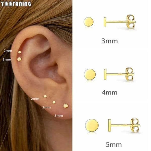 925 Sterling Silver Ear Needle Small Simple Gold Silver Earrings Multiple Sizes Circular n Earring for Women Jewelry Patty 250624