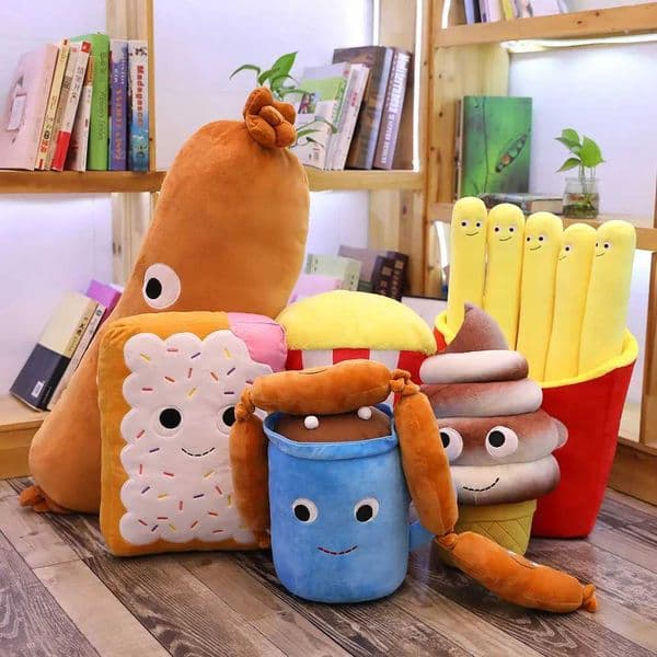 Cute Cartoon Plush Hamburger Ice Cream French Fries Toy Stuffed Food Popcorn Cake Pizza Pillow Cushion Kids Toys Birthday Gift X250628
