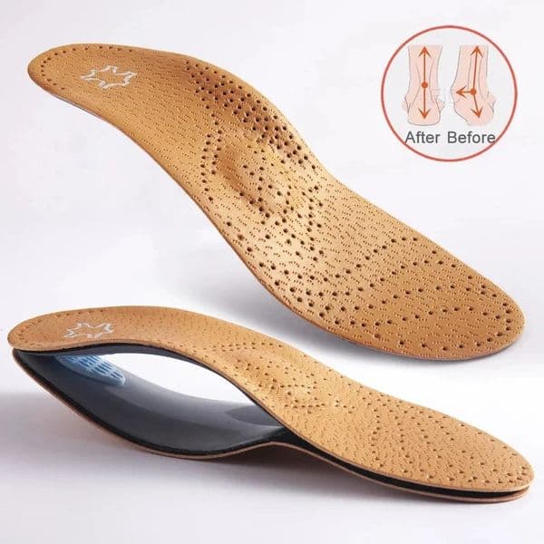 Leather Orthopedic Insole Ortic Arch Support Instep Flat Foot Shoe Pad PU Latex Antibacterial Active Carbon Foot Care Unisex 250628