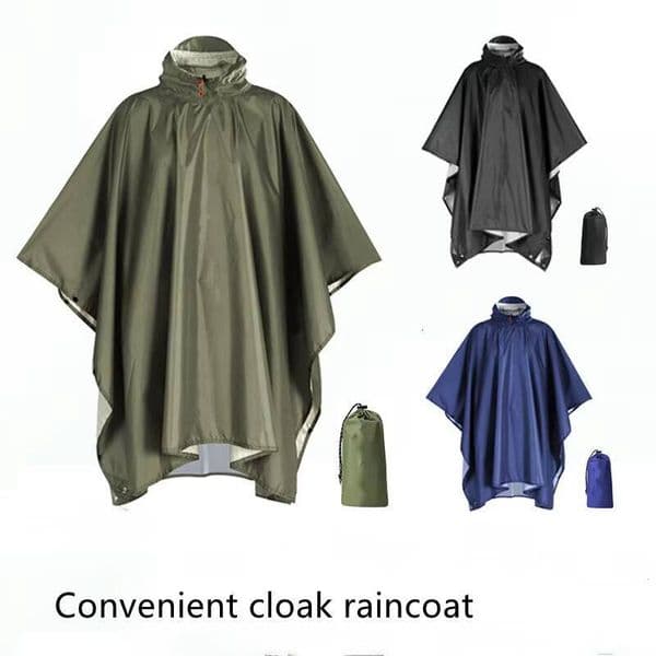 3-in-1 outdoor raincoat Hooded sleeve waterproof poncho Camping hiking Raincoat tent motorcycle rain cover k1