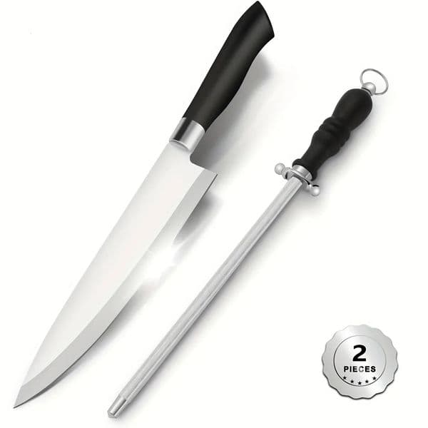 2-Piece Chef Knife Set with Sharpener Ultra Sharp Stainless Steel Kitchen Knives Ergonomic Handle forged chef knife 250624
