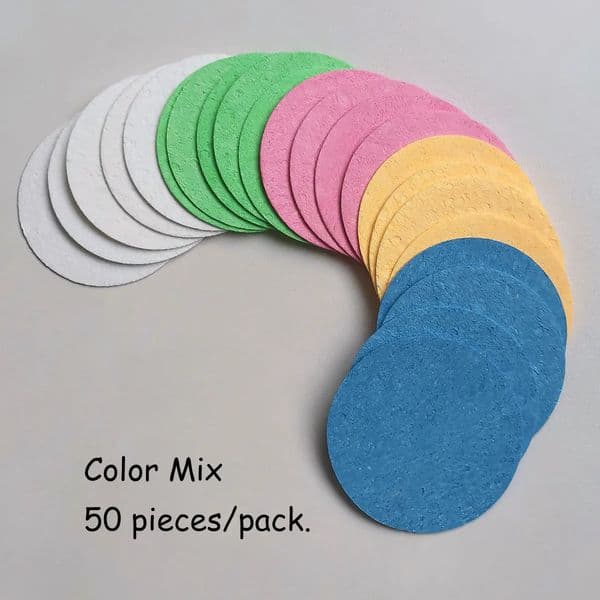 50Pcs Multiple Packs Multi-color Round Compressed Cleansing Puff Plant Fiber Cleansing And Exfoliating Suitable 250625