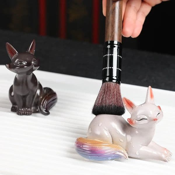 Discolouration Fox Shaped Tea Pets Creative Home Office Desk Ornament Flower Pot Decorations Craft Zen Tea Ceremony Accessories 250627BJ