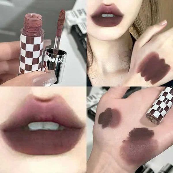Punk Dark Purple Matte Lip Mud Mousse Lipstick Waterproof Sexy Orange Brown Velvet Lip Gloss Lasting Non-stick Deep Color Makeup XJ250630