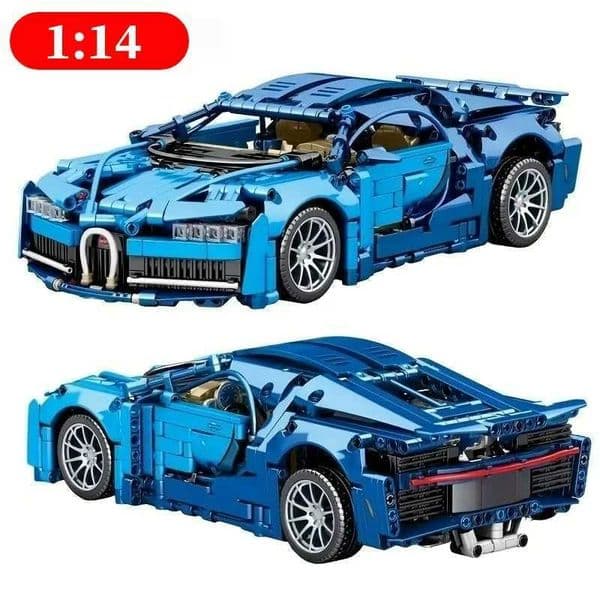 Blue Sports Car MOC Building Blocks Kit 1 14 Scale Sports Car Model Bricks Toys for Boys Children Gifts M250630