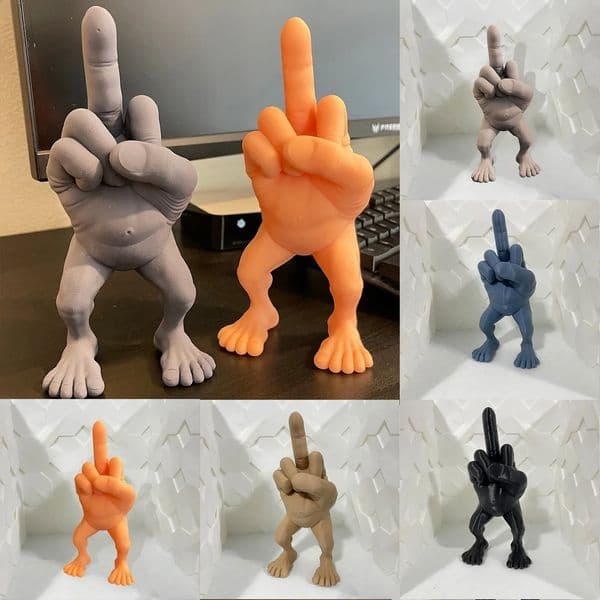 3D Printed Middle Finger Figure With Legs Desktop Statue Decoration Desk Funny Hand Gesture Resin Creative Ornament Sculpture 250628