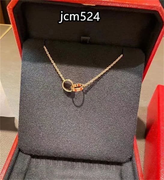 Luxury designer necklace diamon screw love necklaces for men cool aesthetic double hoop cjeweler chains mens woman penant necklacs ladies jewelry56